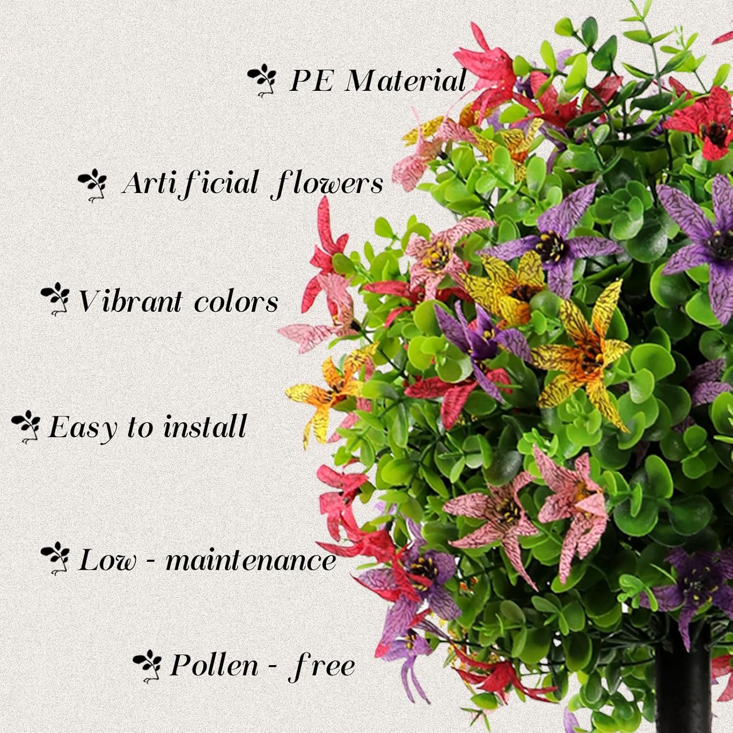 Kusamue Artificial Oncidium Topiary 2pcs 23 Inch Outdoor Faux Plants