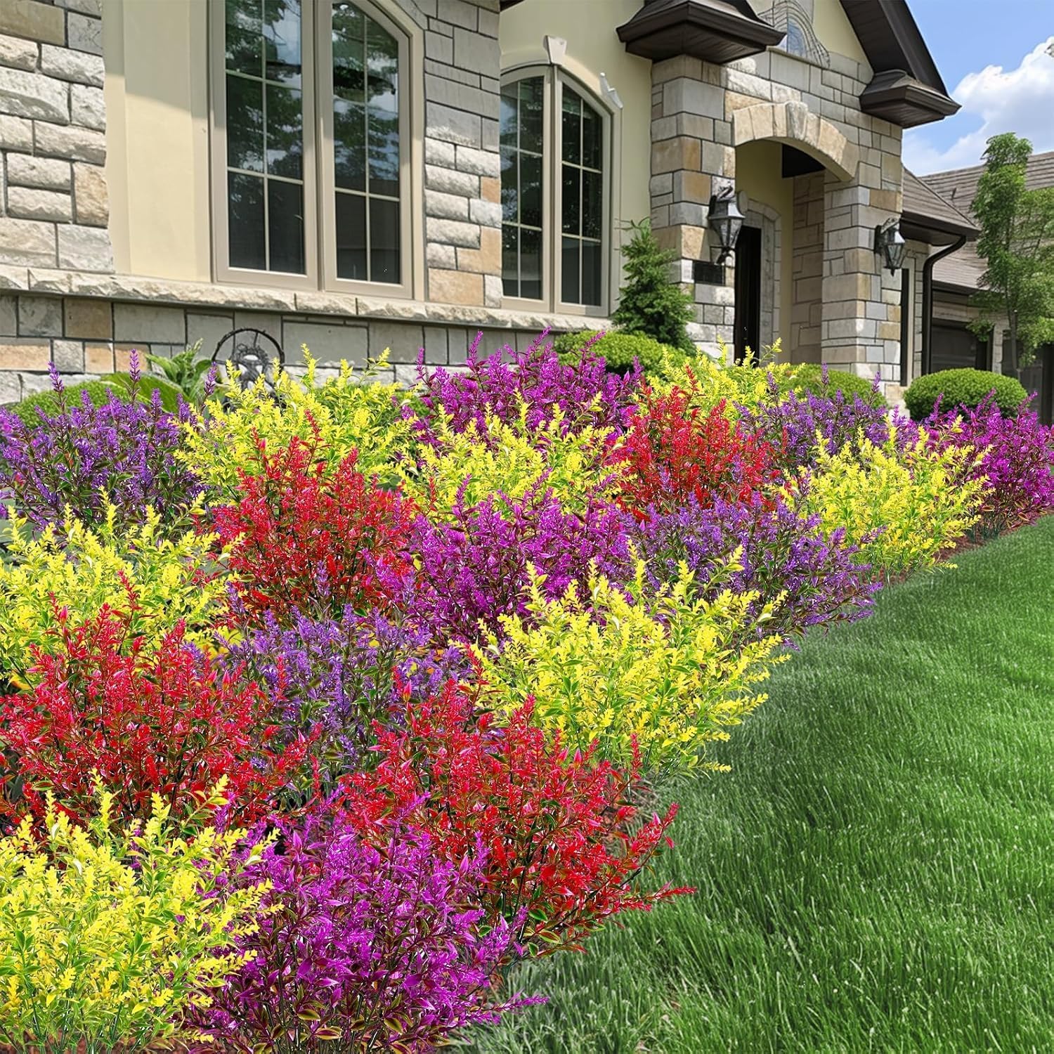 20 Bundles Artificial Lavender Flowers for Outdoor Summer Decor