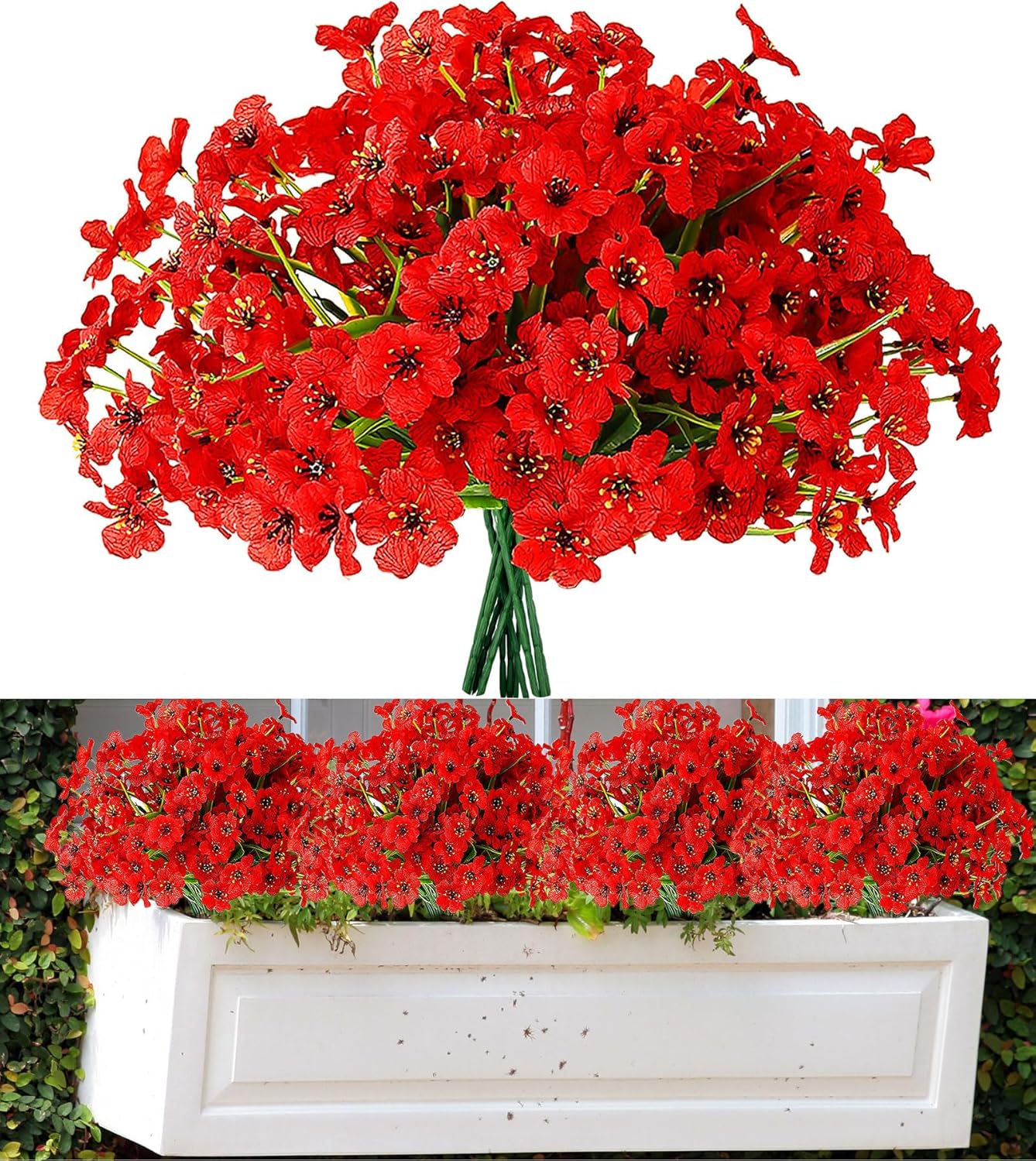 Yimingjin 12 Bundle Artificial Daffodils UV Resistant Outdoor Decor