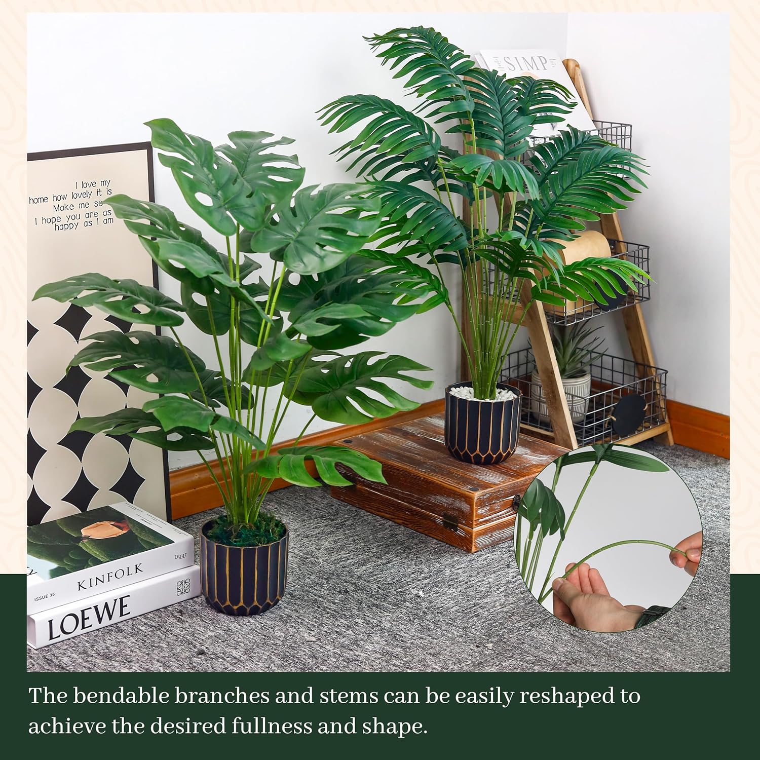 Der Rose 28 Inch Fake Palm Tree Artificial Plants for Home Office Decor