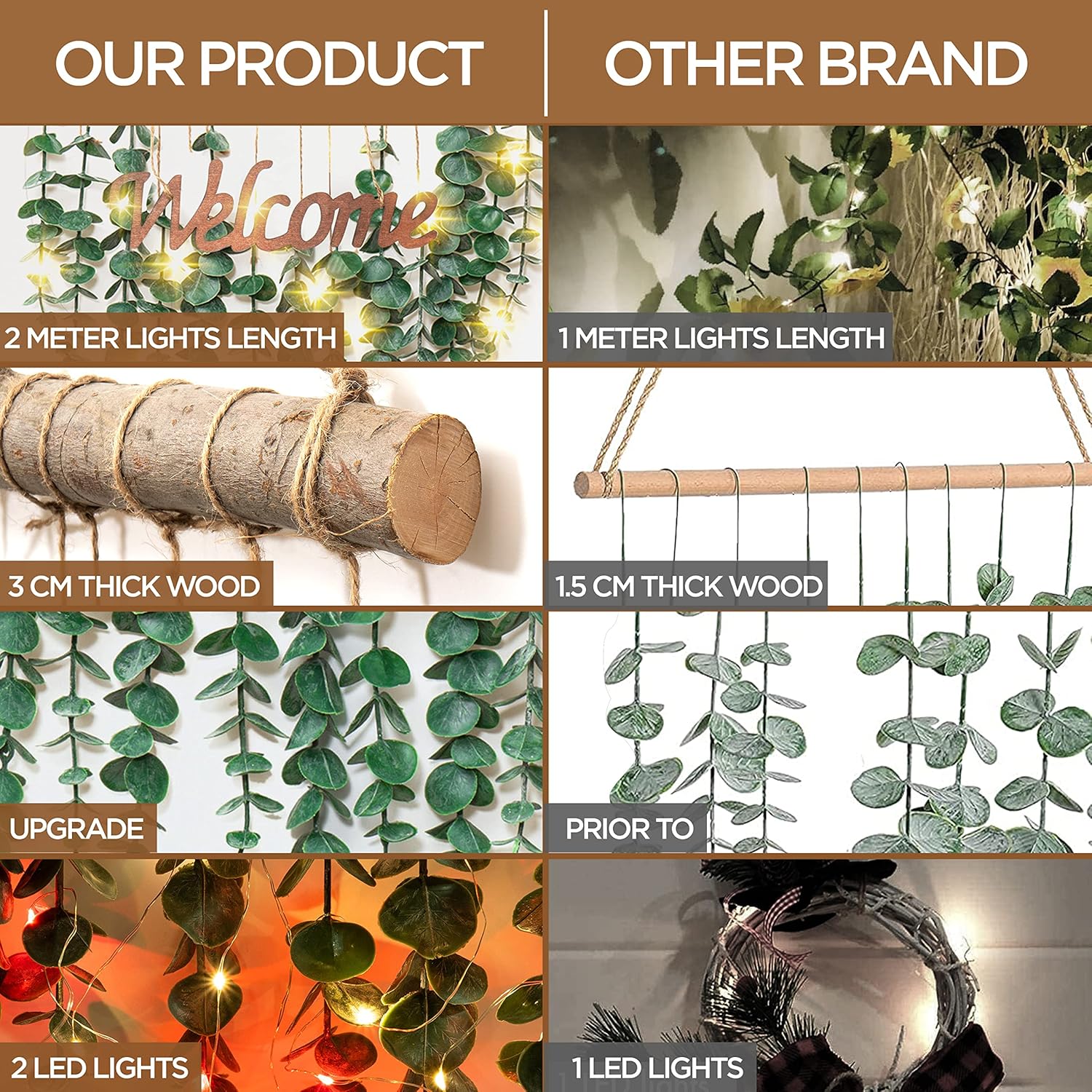 Artificial Eucalyptus Vine Wall Hanging Decor