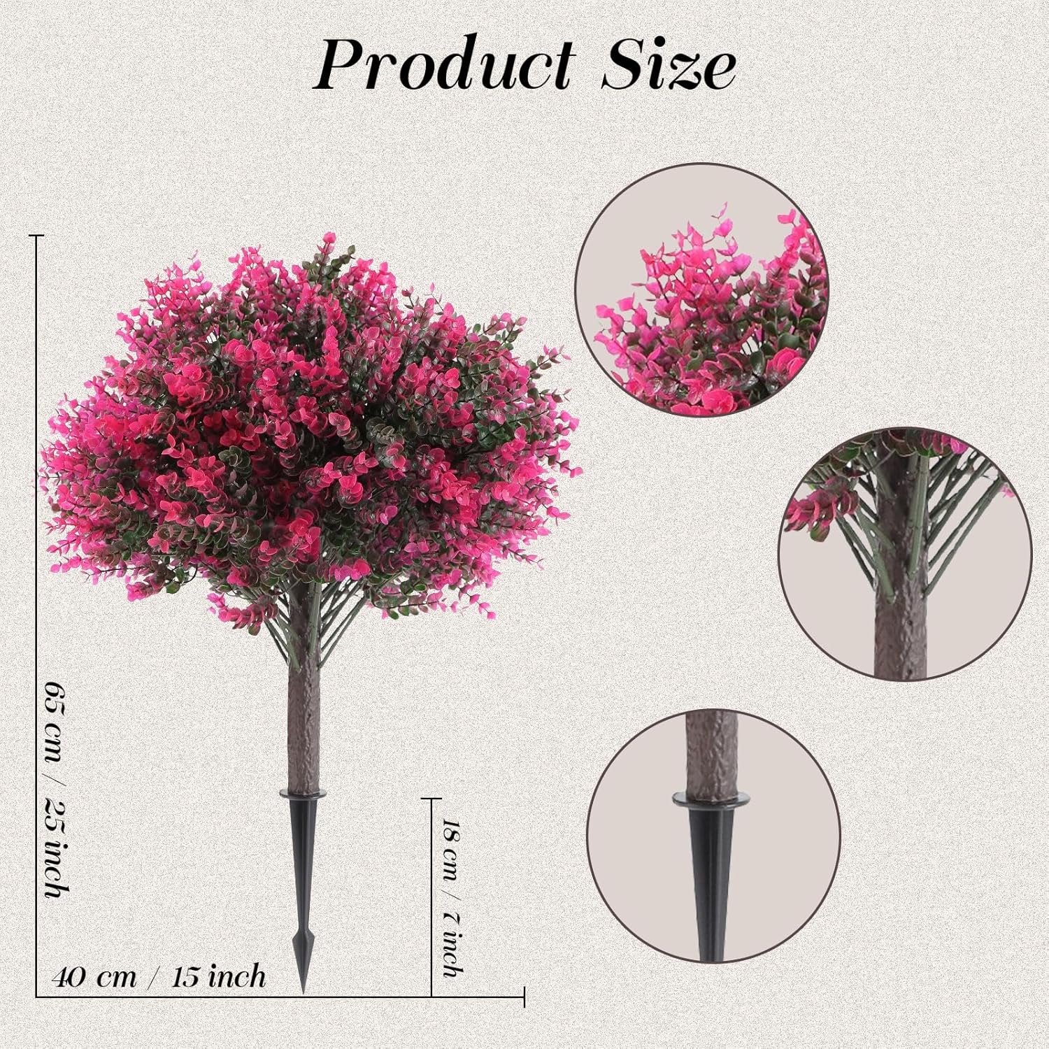 Kusamue Artificial Rose Boxwood Topiary Ball Bush 2pcs 25 Inch