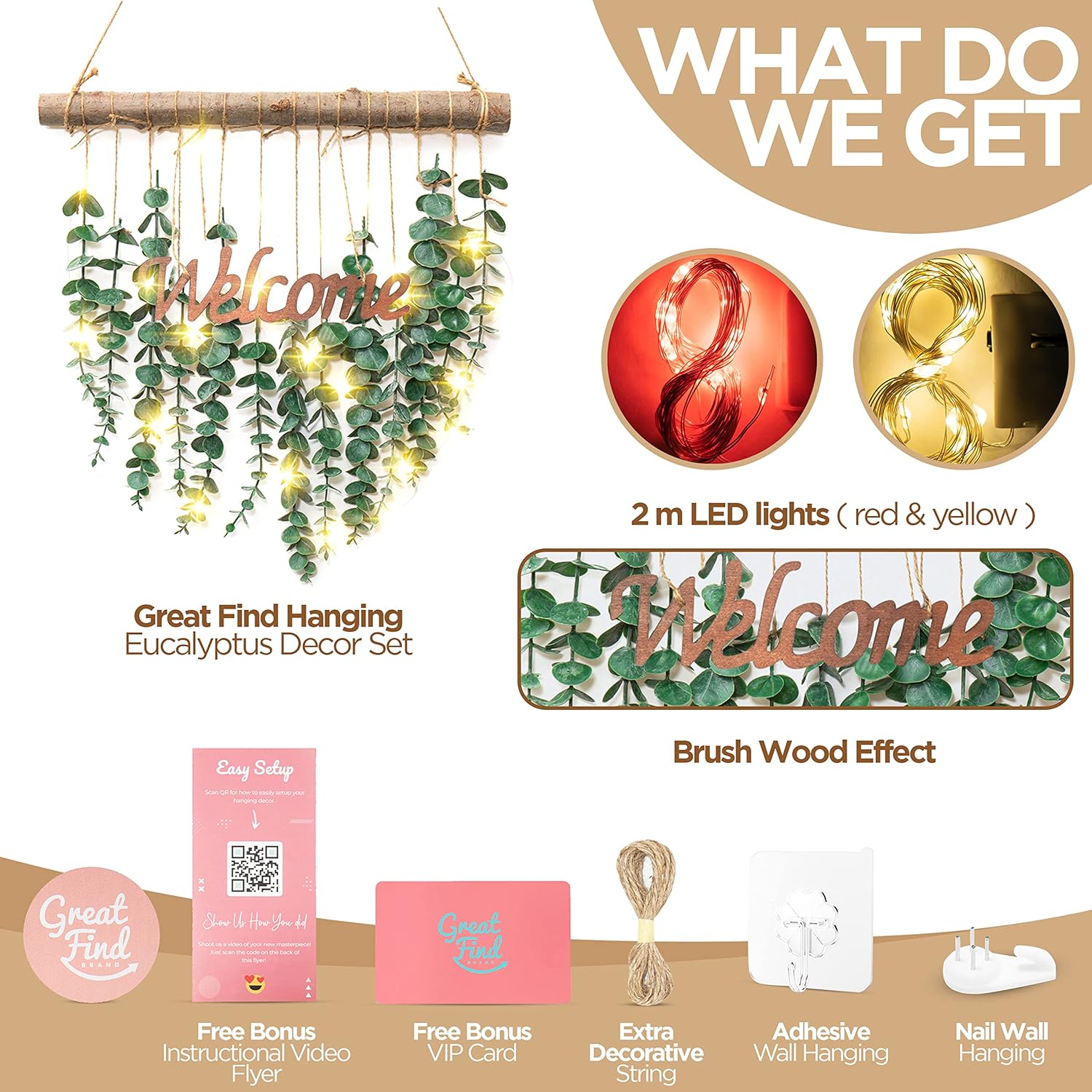 Artificial Eucalyptus Vine Wall Hanging Decor